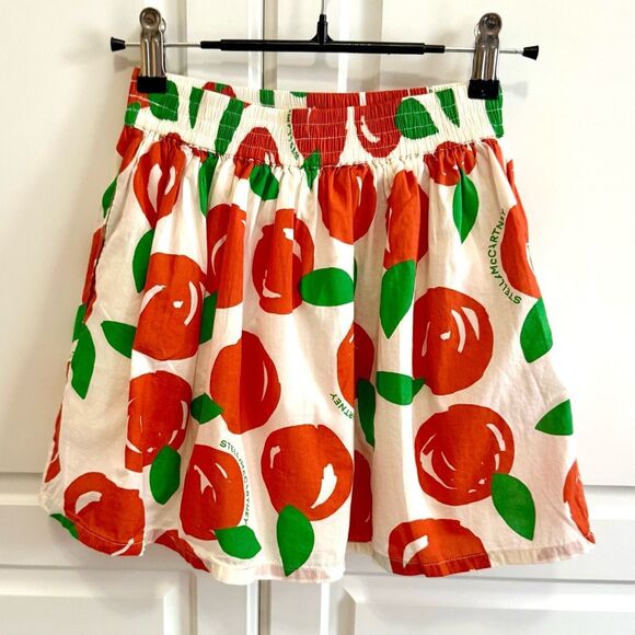 NWT Stella McCartney Kids Ivory & Orange Cotton Skirt with a clementine print. - Picture 4 of 9